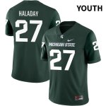 Youth Michigan State Spartans NCAA #27 Cal Haladay Green NIL 2022 Authentic Nike Stitched College Football Jersey FK32X01UN